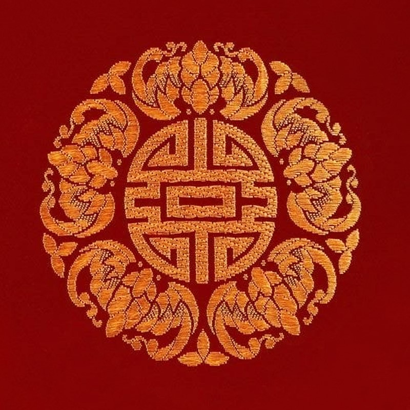 錦緞民俗工藝品——五福（蝠）臨門