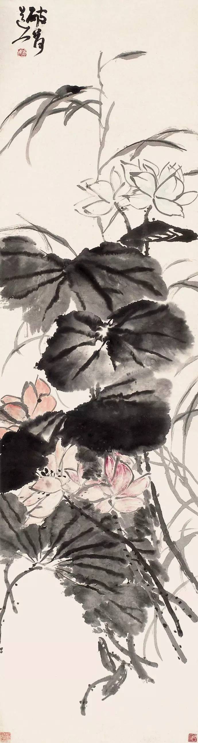 吳昌碩國畫《荷花》
