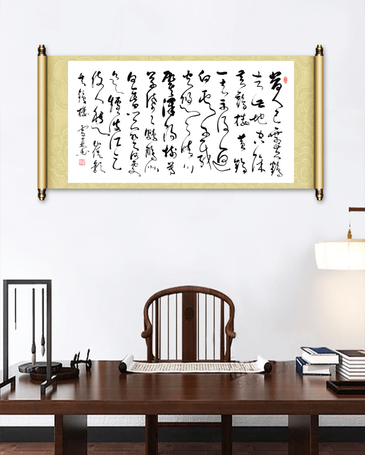 崔顥《黃鶴樓》書法字畫懸掛場景