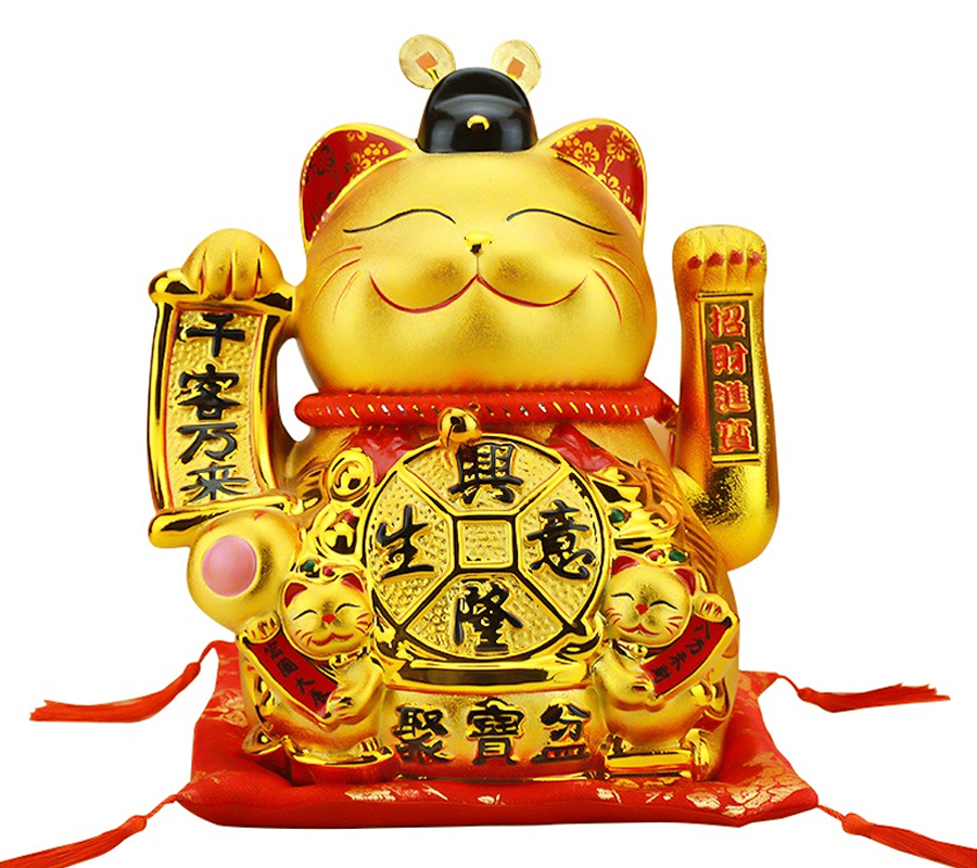 生意興隆書法字招財貓